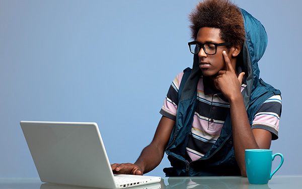 Student on the computer