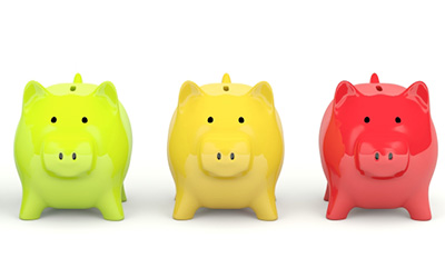 Piggy Banks Lined Up In A Row