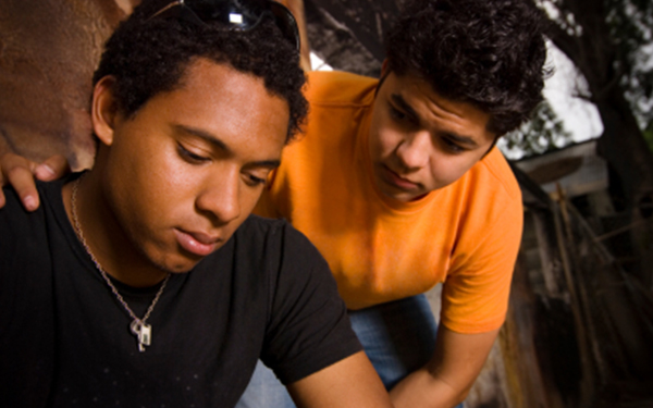 Student helping a friend