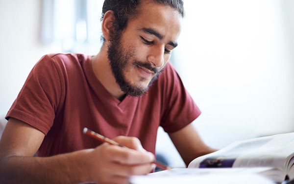 Student taking a test