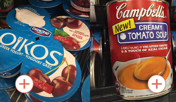 5.3 oz. Chobani Greek yogurt or 2 cups Campbell's Tomato Soup
