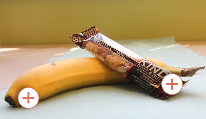 1 medium banana or 1 KIND Fruit and Nut bar